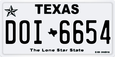 TX license plate DOI6654