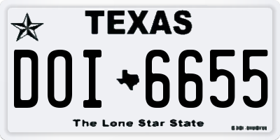 TX license plate DOI6655