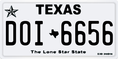 TX license plate DOI6656