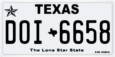 TX license plate DOI6658