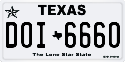 TX license plate DOI6660