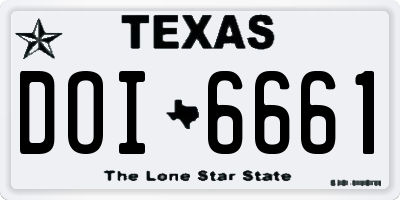 TX license plate DOI6661