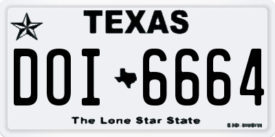 TX license plate DOI6664