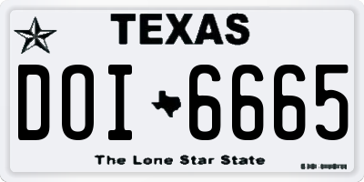 TX license plate DOI6665