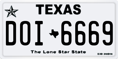 TX license plate DOI6669