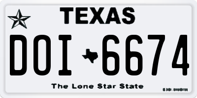TX license plate DOI6674
