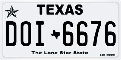 TX license plate DOI6676