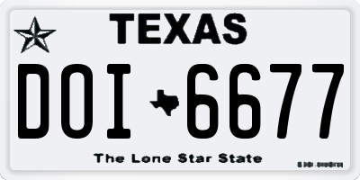 TX license plate DOI6677