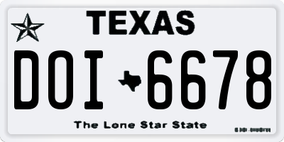 TX license plate DOI6678
