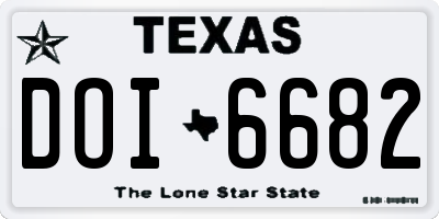 TX license plate DOI6682
