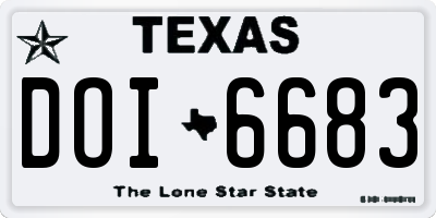 TX license plate DOI6683