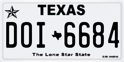 TX license plate DOI6684
