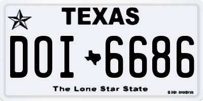 TX license plate DOI6686
