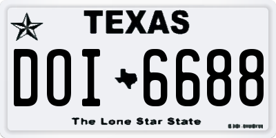 TX license plate DOI6688