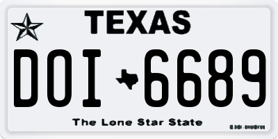 TX license plate DOI6689