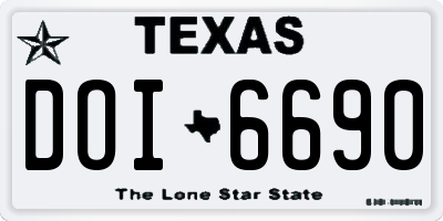 TX license plate DOI6690