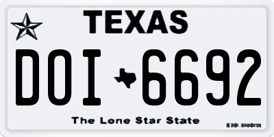 TX license plate DOI6692