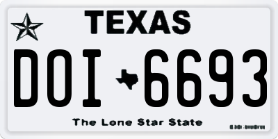 TX license plate DOI6693