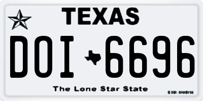 TX license plate DOI6696