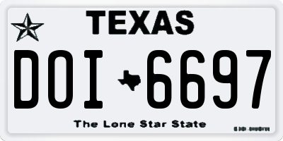 TX license plate DOI6697