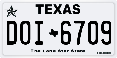 TX license plate DOI6709