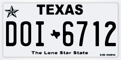 TX license plate DOI6712