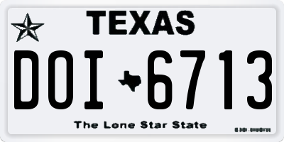 TX license plate DOI6713