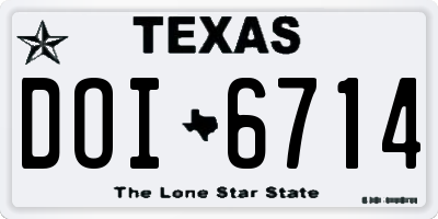TX license plate DOI6714