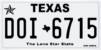 TX license plate DOI6715