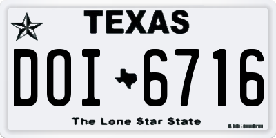 TX license plate DOI6716