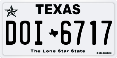 TX license plate DOI6717