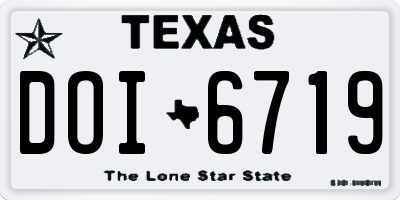 TX license plate DOI6719