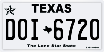 TX license plate DOI6720