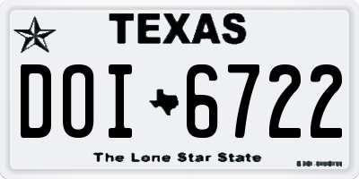 TX license plate DOI6722