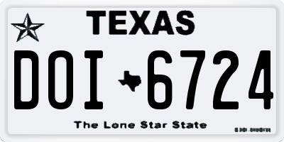 TX license plate DOI6724