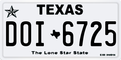 TX license plate DOI6725