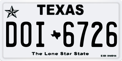 TX license plate DOI6726