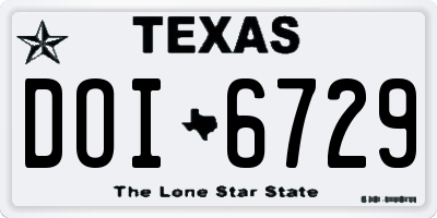 TX license plate DOI6729