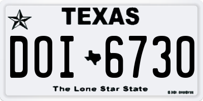 TX license plate DOI6730