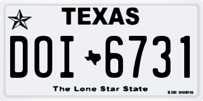 TX license plate DOI6731