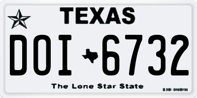 TX license plate DOI6732