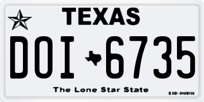 TX license plate DOI6735