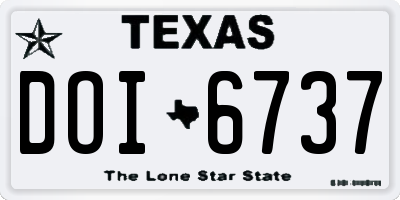 TX license plate DOI6737