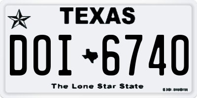 TX license plate DOI6740