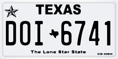 TX license plate DOI6741
