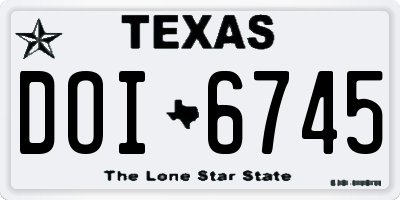TX license plate DOI6745