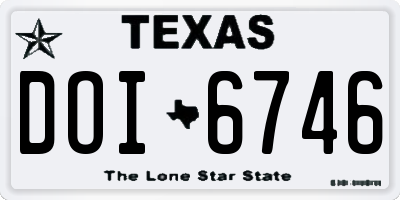 TX license plate DOI6746