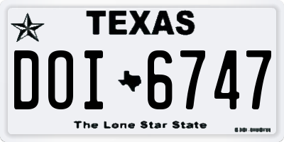 TX license plate DOI6747