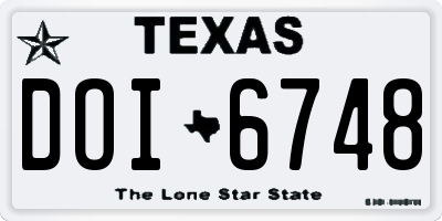 TX license plate DOI6748