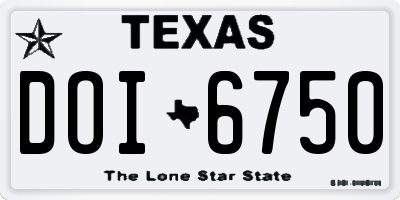 TX license plate DOI6750